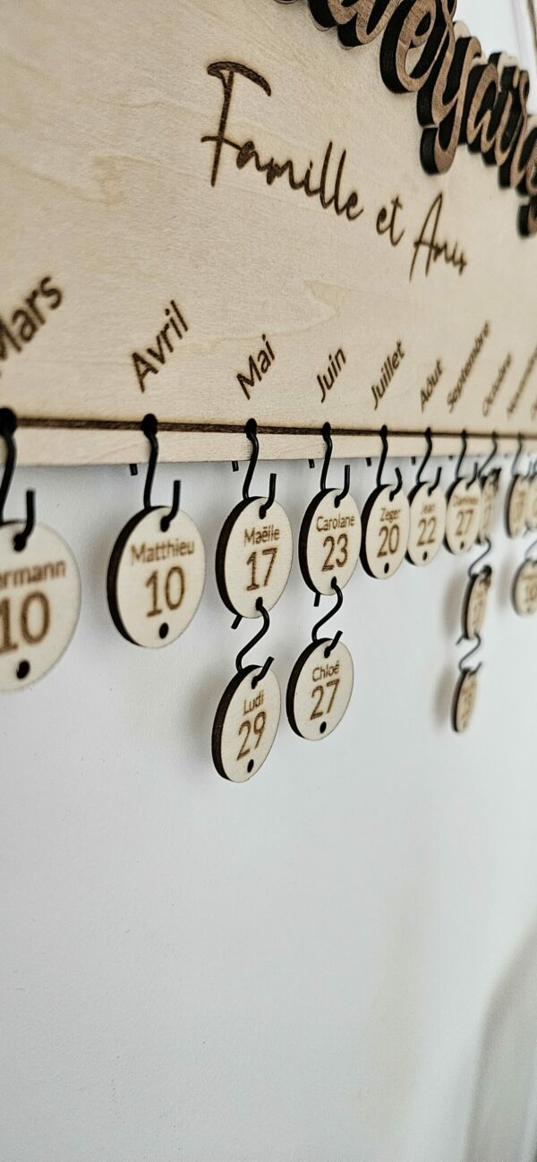 Calendrier anniversaires mural personnalisable – Image 3