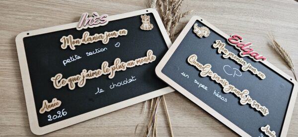 Ardoise en bois personnalisable enfant