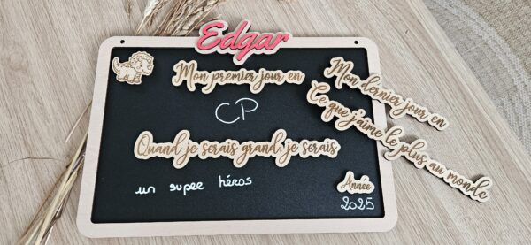 Ardoise en bois personnalisable enfant – Image 4