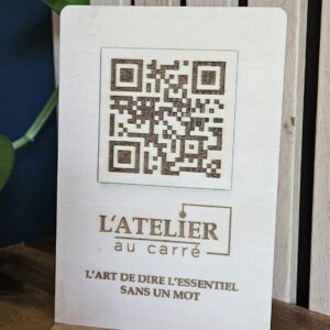 Pancarte bois avec QR Code personnalisé