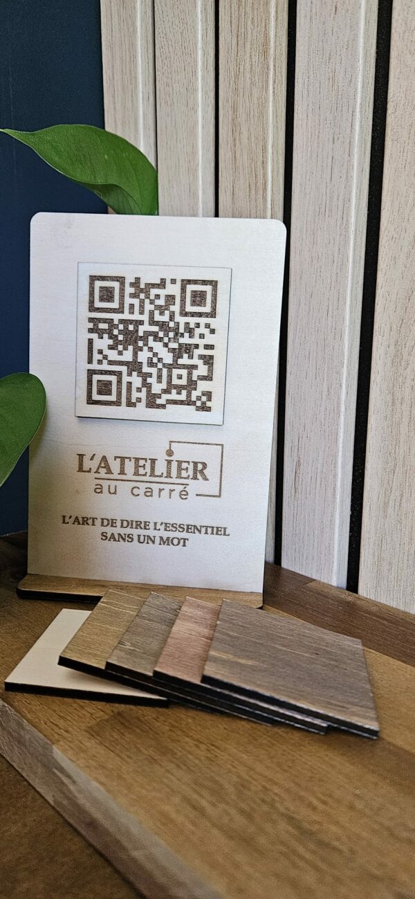 Pancarte bois avec QR Code personnalisé – Image 3