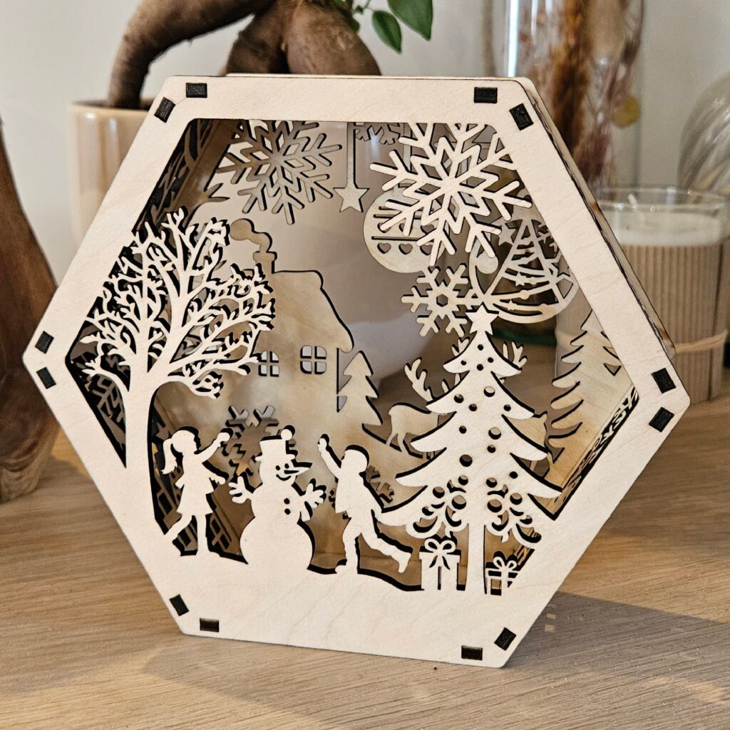Lanterne Noël hexagonale