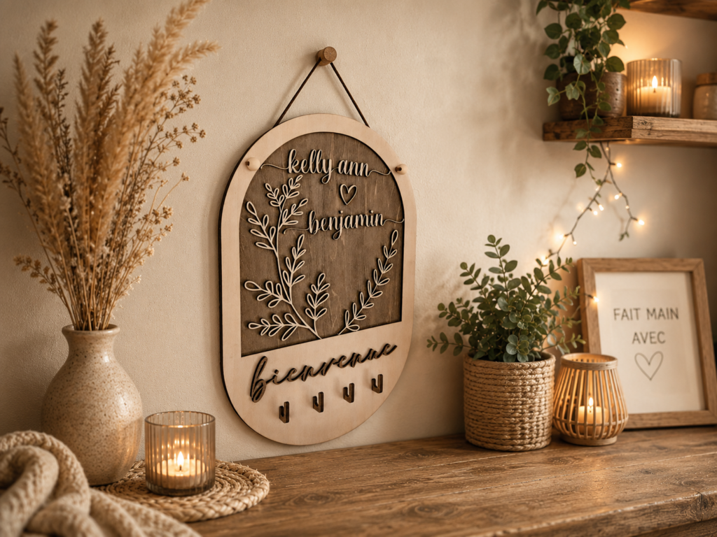 Panneau bienvenue porte clefs